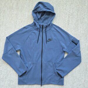 Nike Tech Essential Full Zip Fleece Hoodie Mens Medium Diffused Blue DD5284-491